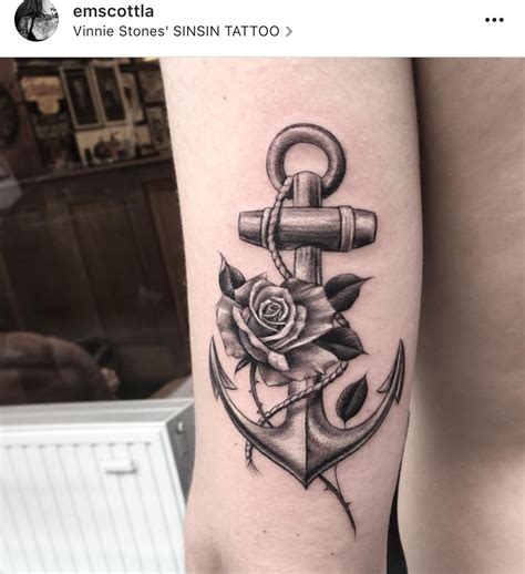 anchor tattoos with roses